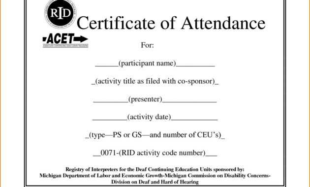 ❤️free Printable Certificate Of Attendance Sample Template with regard to Attendance Certificate Template Word