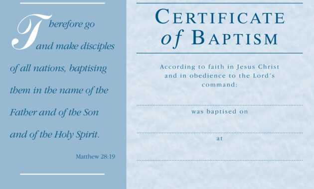 ❤️free Sample Certificate Of Baptism Form Template❤️ in Christian Baptism Certificate Template