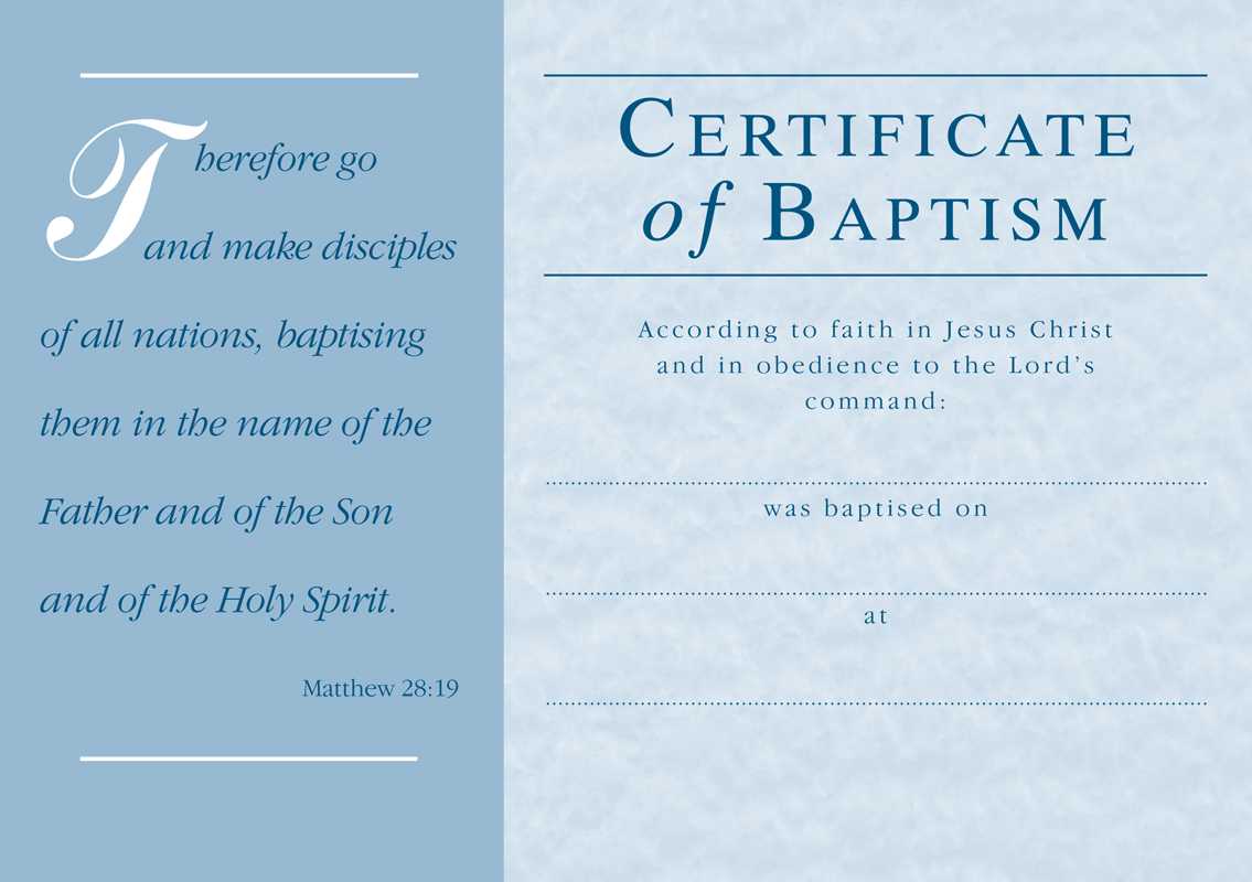 Christian Baptism Certificate Template Great Sample Templates