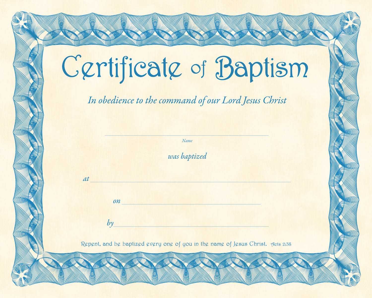 ❤️free Sample Certificate Of Baptism Form Template❤️ Within Christian Baptism Certificate Template