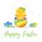 Easter Day Greeting Card Template With Cute Chick Hatched From.. Regarding Easter Chick Card Template