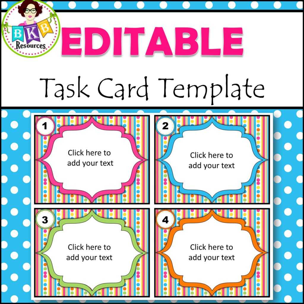 Editable Task Card Templates - Bkb Resources For Task Card Template