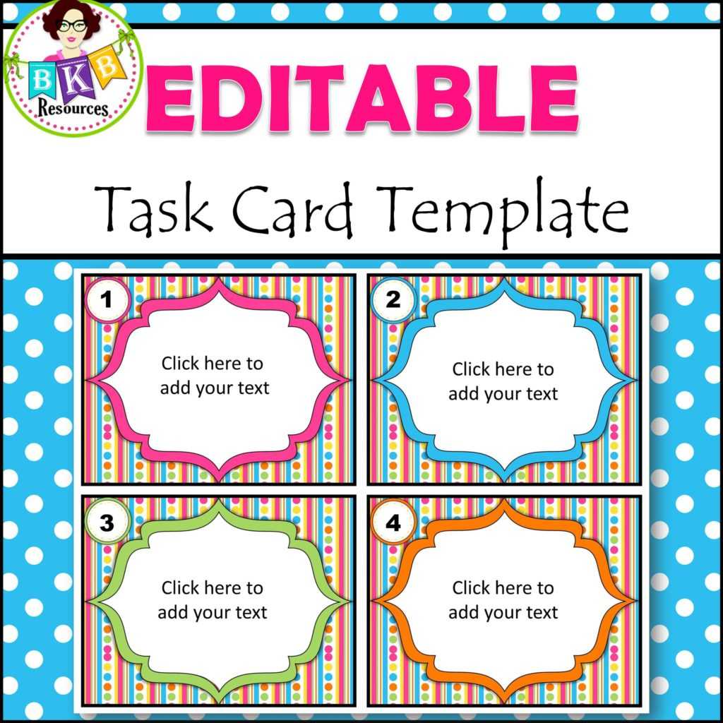 Editable Task Card Templates - Bkb Resources For Task Cards Template