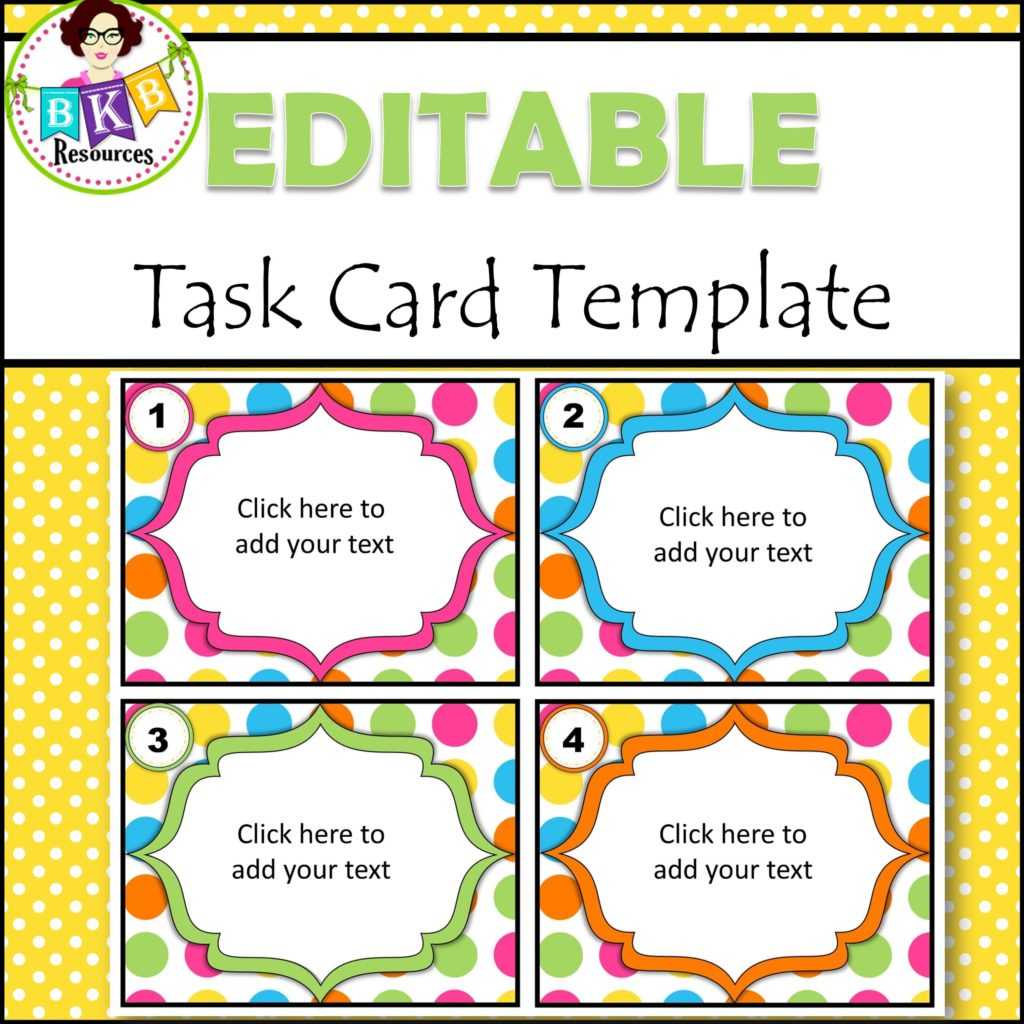 Editable Task Card Templates Bkb Resources Intended For Task Card 