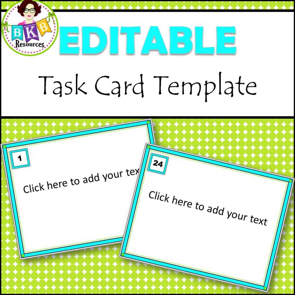 Editable Task Card Templates Bkb Resources Throughout Task Card