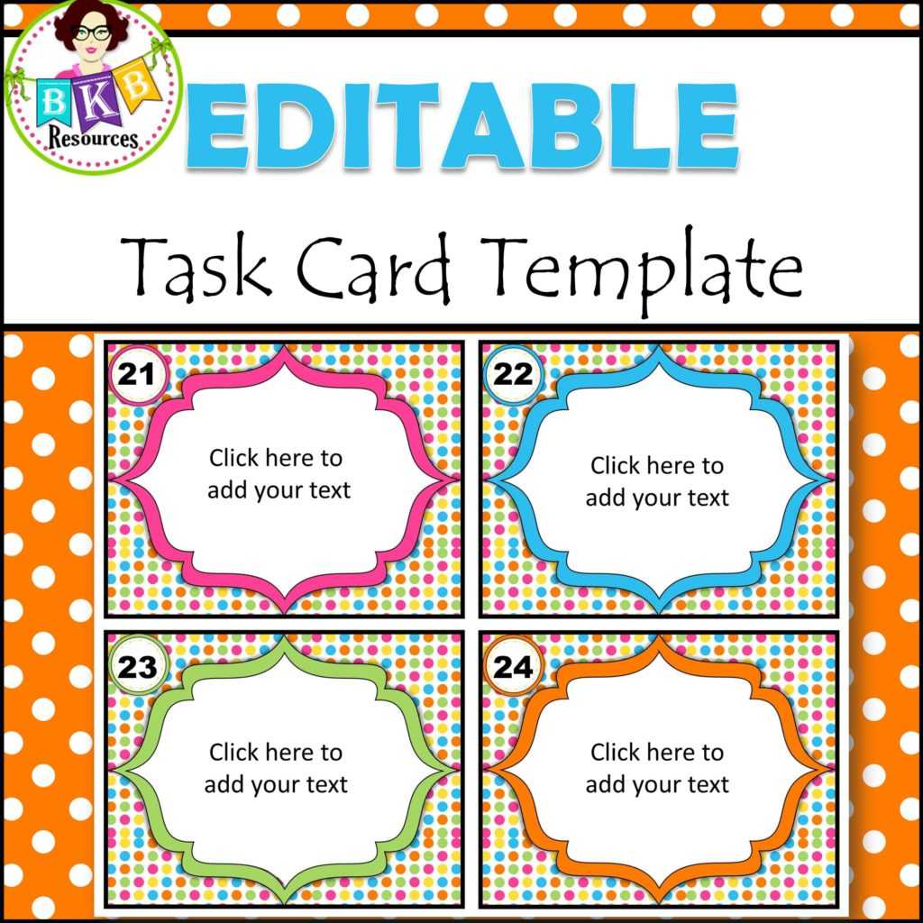 Editable Task Card Templates – Bkb Resources Within Task Card Template