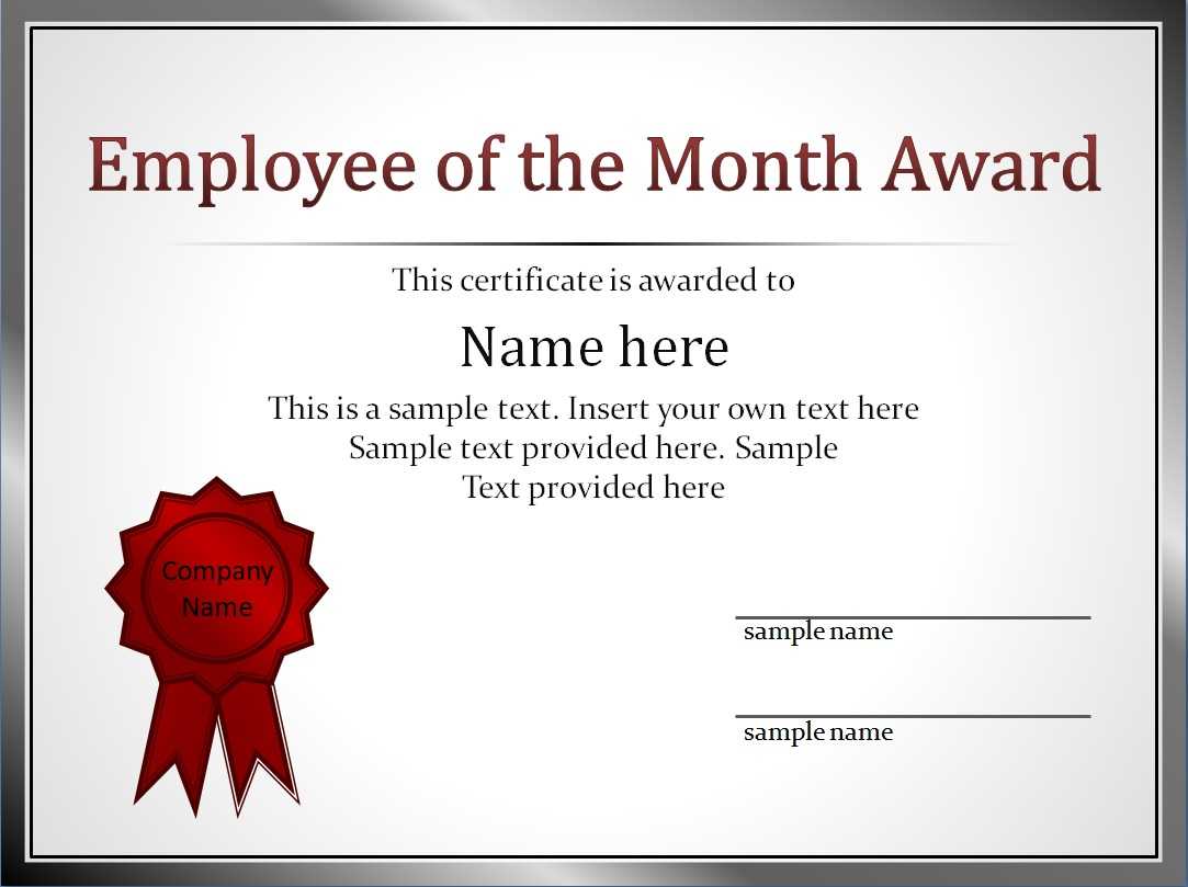 Effective Employee Award Certificate Template With Red Color Throughout Manager Of The Month Certificate Template