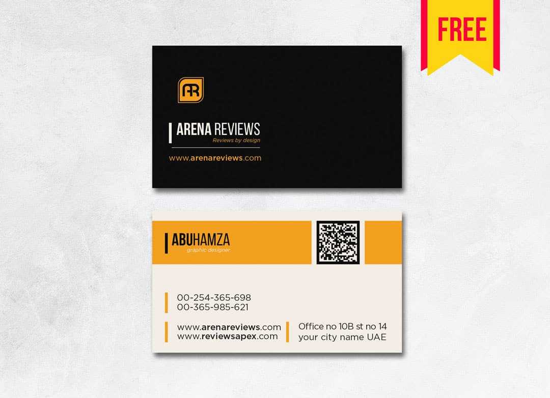 Elegant Business Card Template | Free Download – Arenareviews With Free Bussiness Card Template