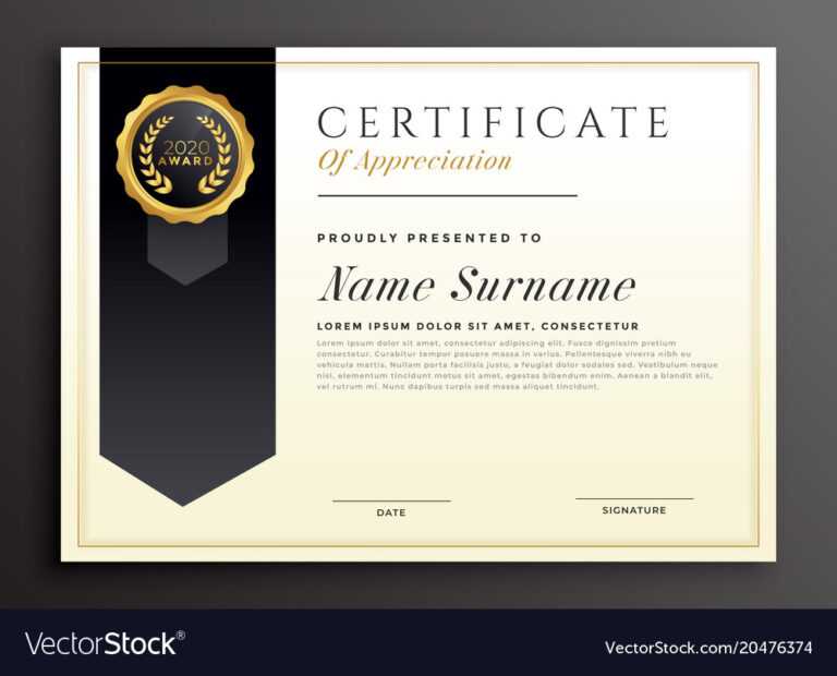 Elegant Diploma Award Certificate Template Design with Academic Award