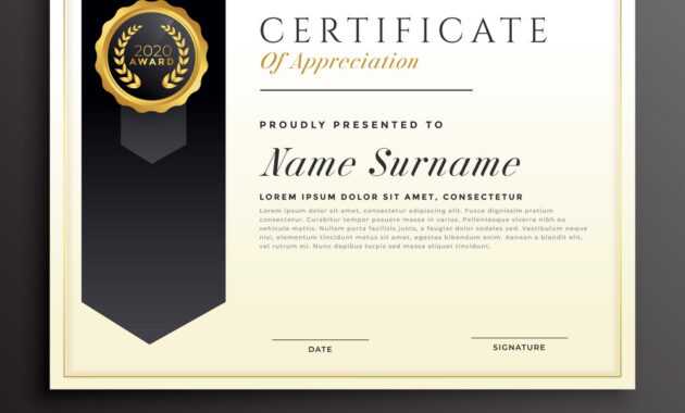 Elegant Diploma Award Certificate Template Design with Award Certificate Design Template
