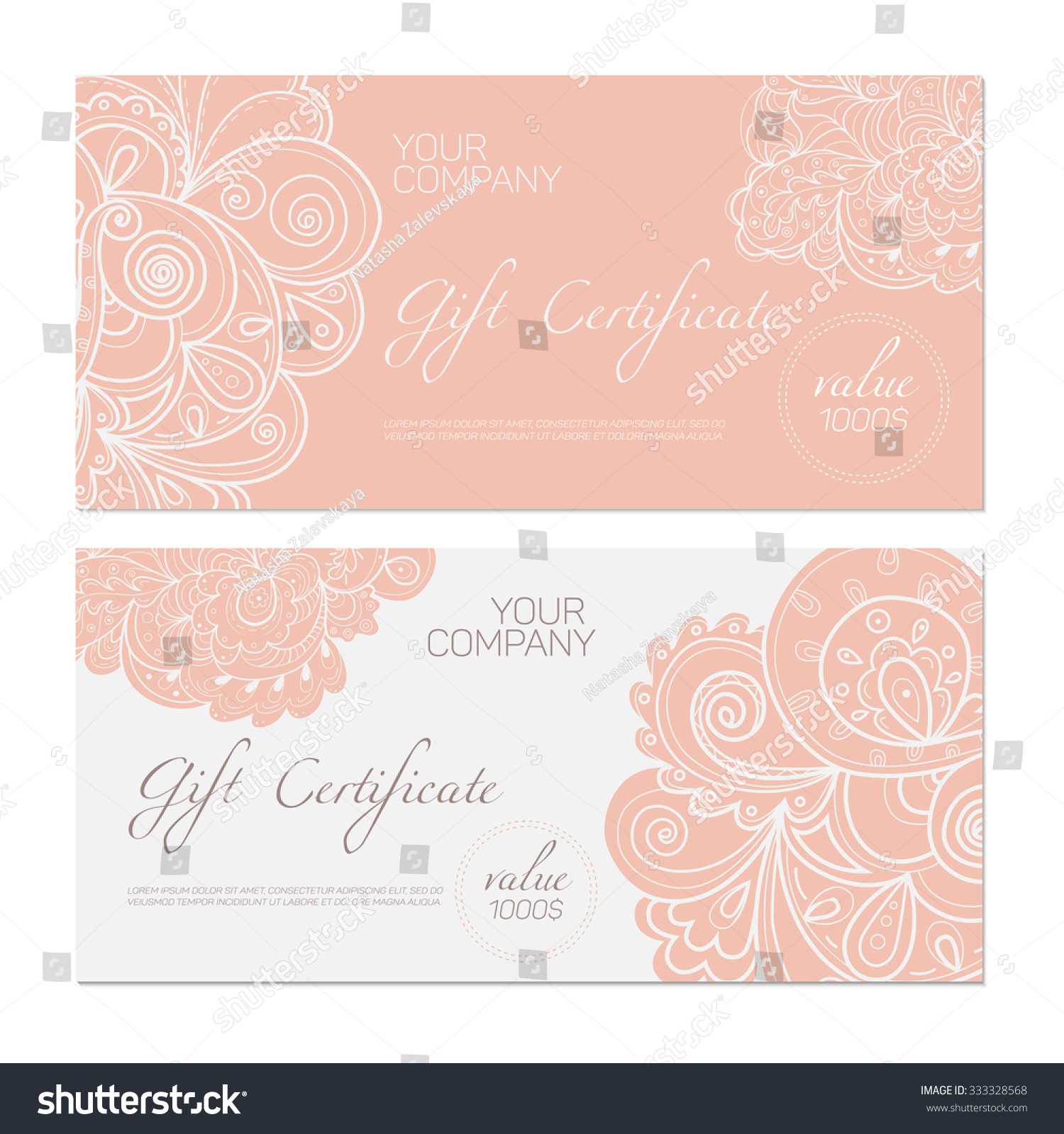 Elegant Gift Certificate Template Abstract Ornamental Throughout Elegant Gift Certificate Template