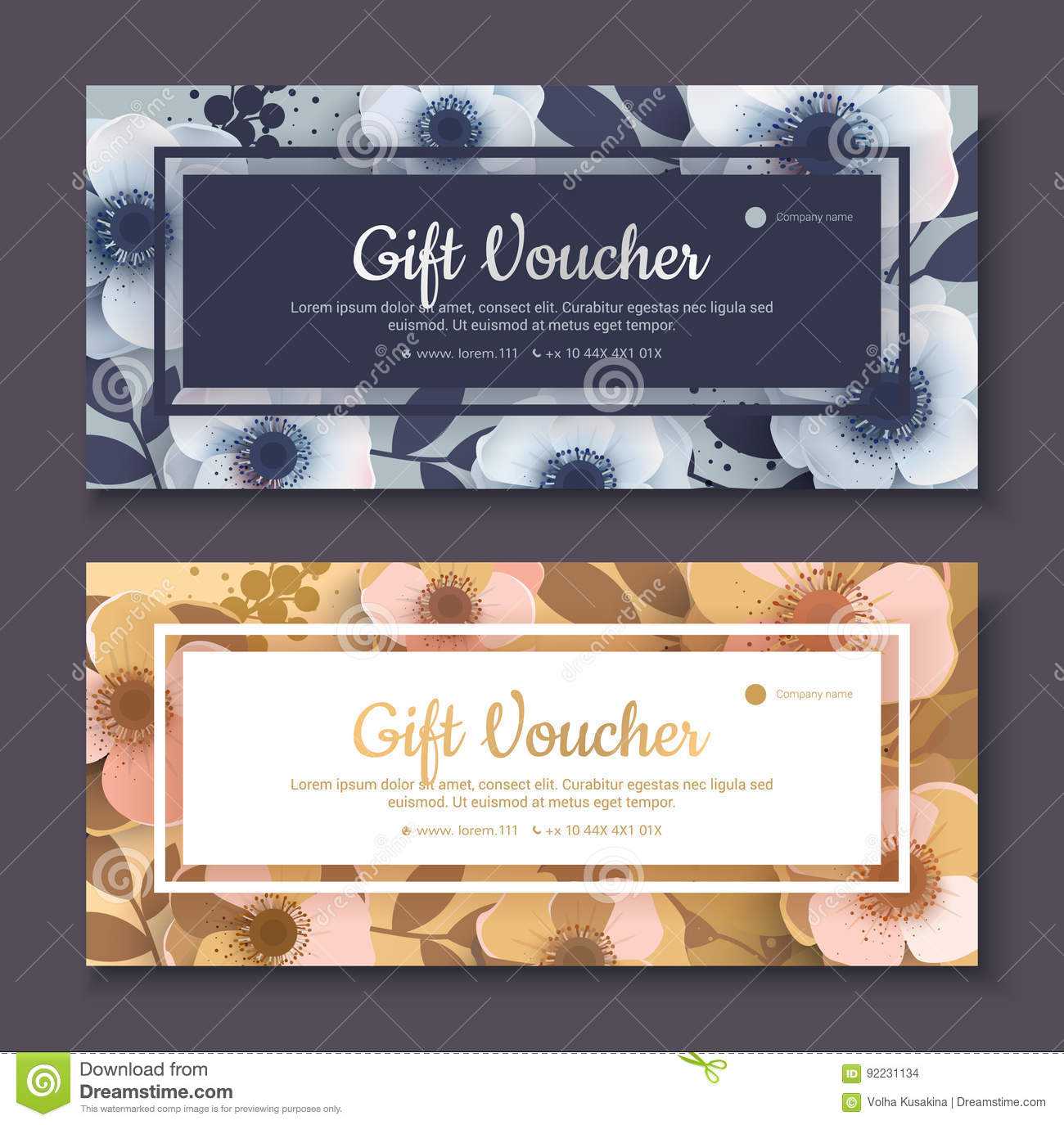 Elegant Gift Voucher, Coupon Template. Stock Illustration Within Elegant Gift Certificate Template