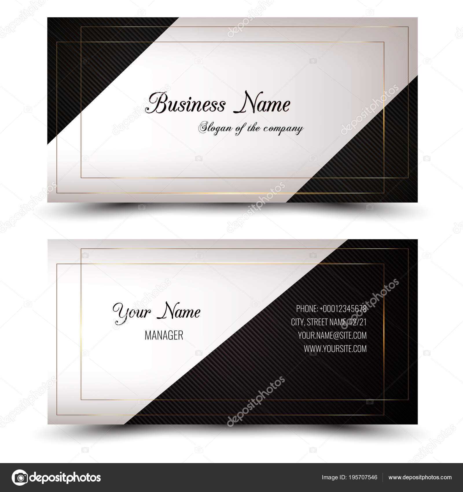 Elegant Vector Business Card Name Card Horizontal Simple With Regard To Place Card Size Template