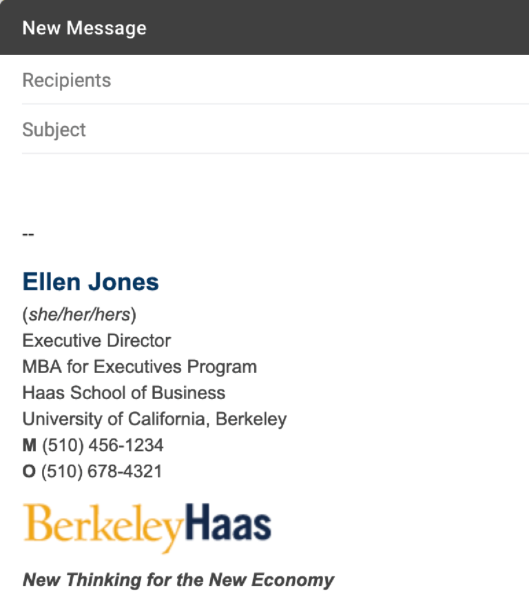 Email Signatures Brand Toolkit Berkeley Haas With Graduate Student