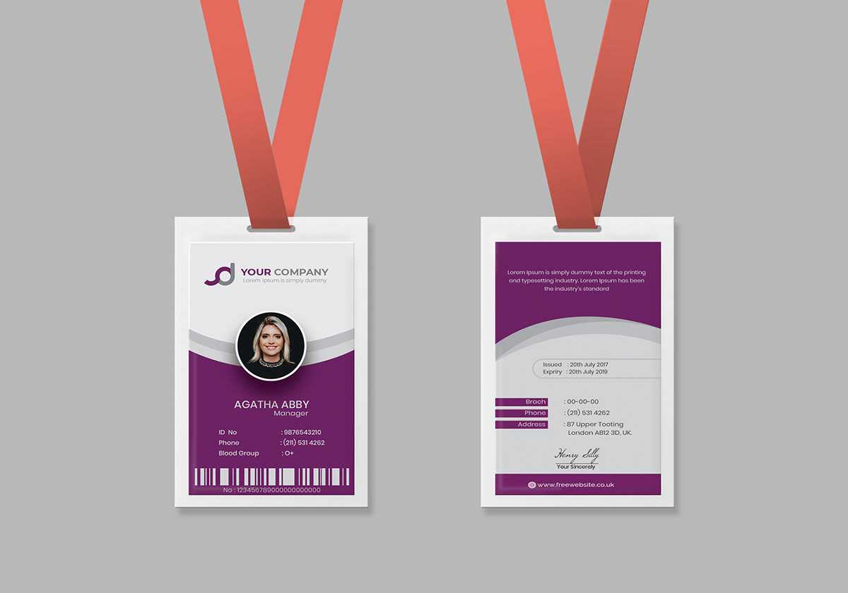 Employee Card / Id Card On Student Show Pertaining To Id Card Template Ai
