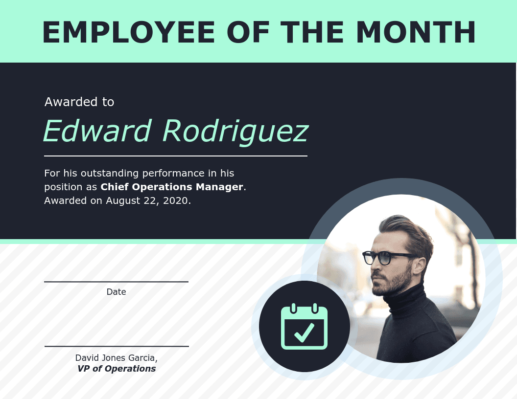 Employee Of The Month Certificate Of Recognition Template Intended For Manager Of The Month Certificate Template