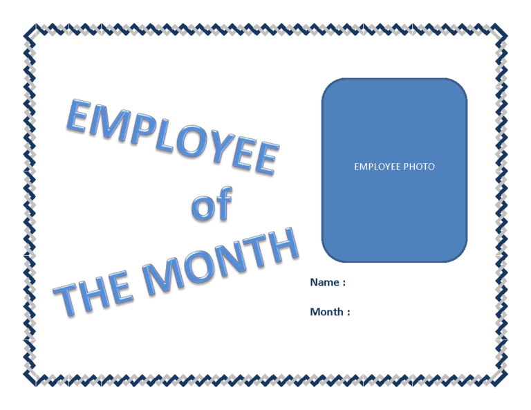 Employee Of The Month Certificate Template 