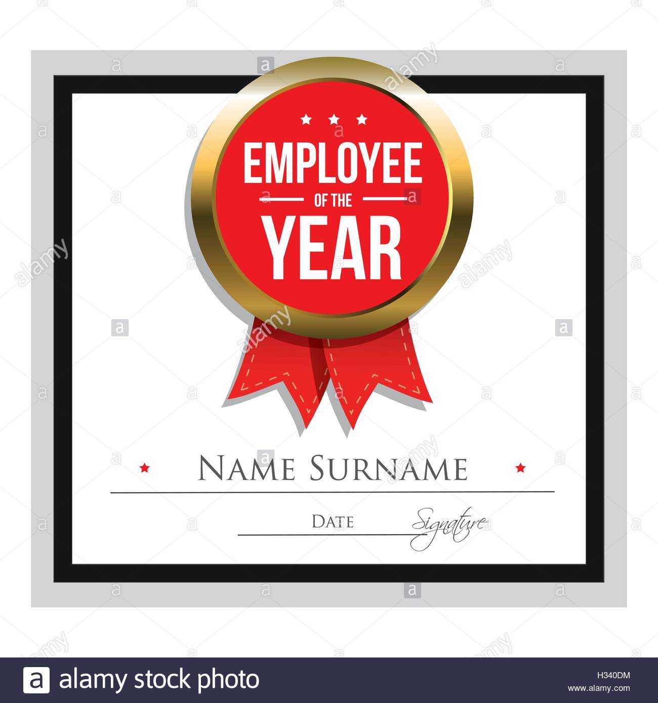 Employee Of The Year Certificate Template Stock Vector Art Intended For Star Of The Week Certificate Template