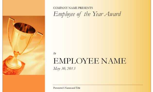 Employee Of The Year Certificate within Employee Of The Year Certificate Template Free