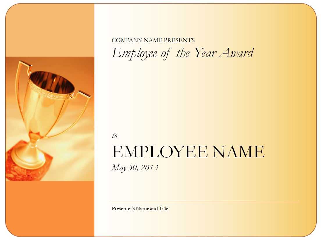 Employee Of The Year Certificate Within Employee Of The Year Certificate Template Free