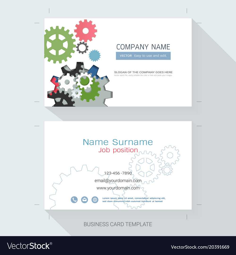Engineering Business Card Or Name Card Template With Table Name Card Template
