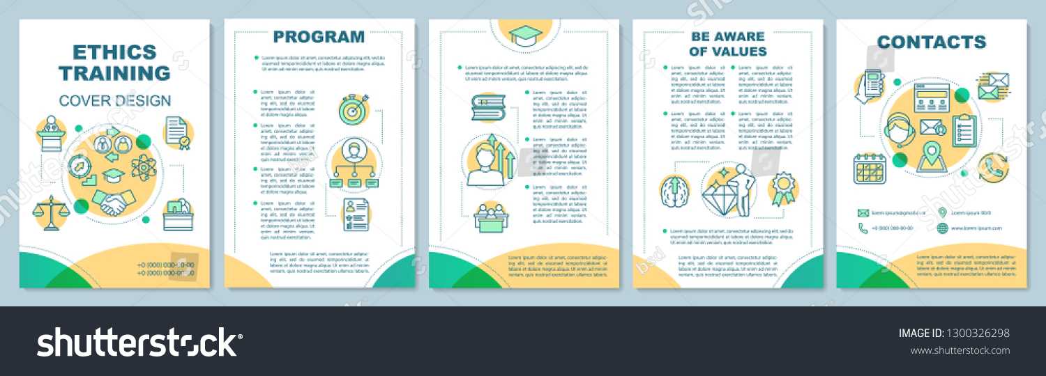 Ethics Training Brochure Template Layout Core Stock Vector Throughout Training Brochure Template