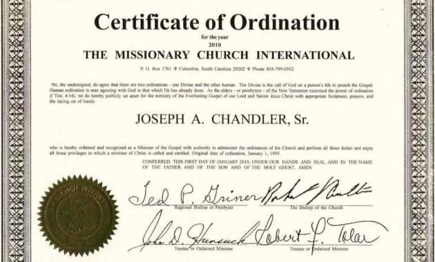 Exceptional Printable Ordination Certificate | Dan's Blog in Ordination Certificate Templates