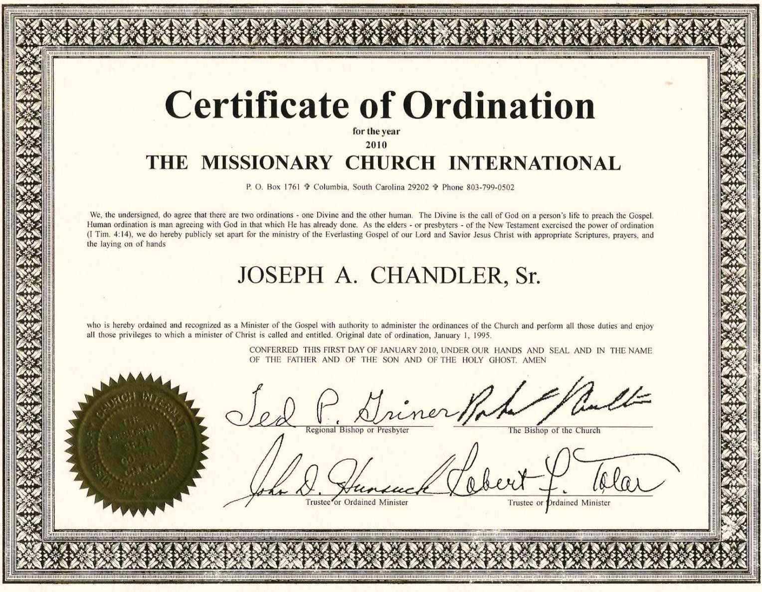 Exceptional Printable Ordination Certificate | Dan's Blog In Ordination Certificate Templates