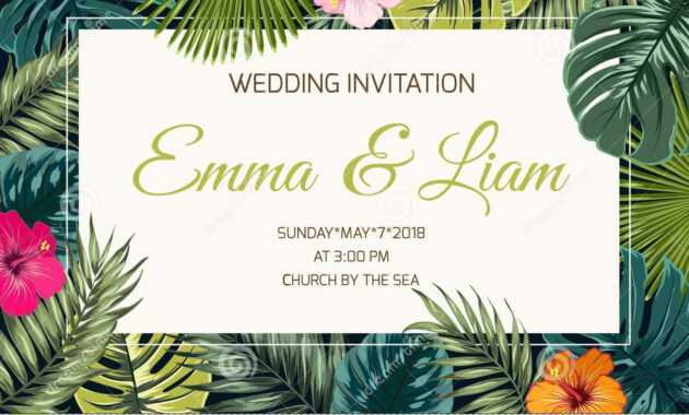 Exotic Tropical Jungle Wedding Event Invitation Stock Vector for Event Invitation Card Template