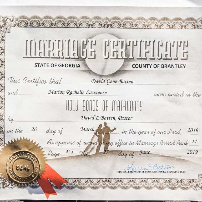 fake georgia marriage certificate