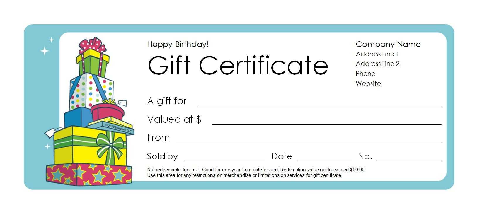Fake Gift Certificate Template