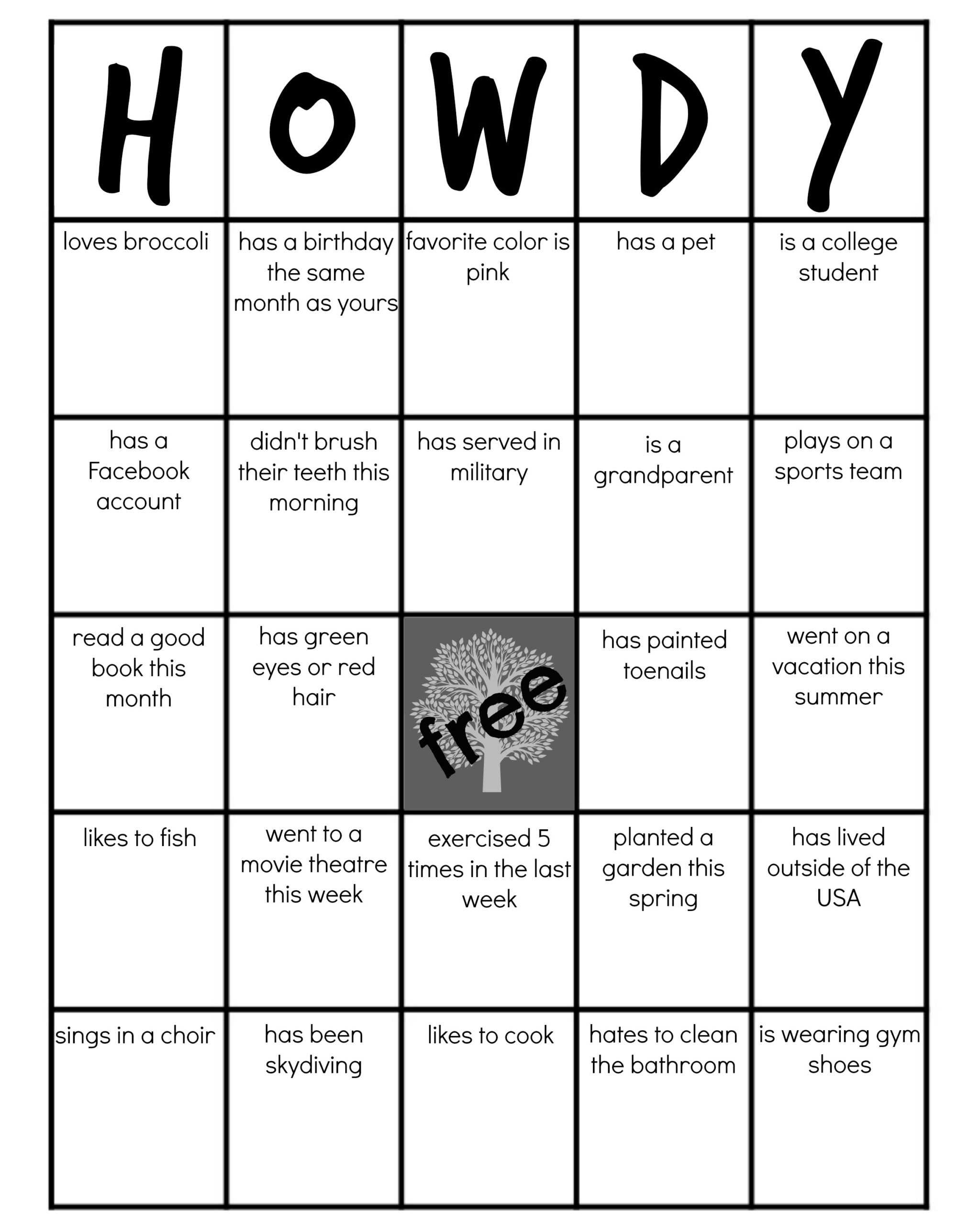 Family Reunion: Get To Know You Bingo Intended For Ice Breaker Bingo Card Template