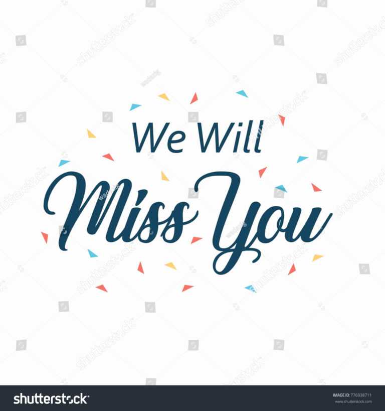 Farewell Card We Will Miss You Stock Vector (Royalty Free Intended For ...