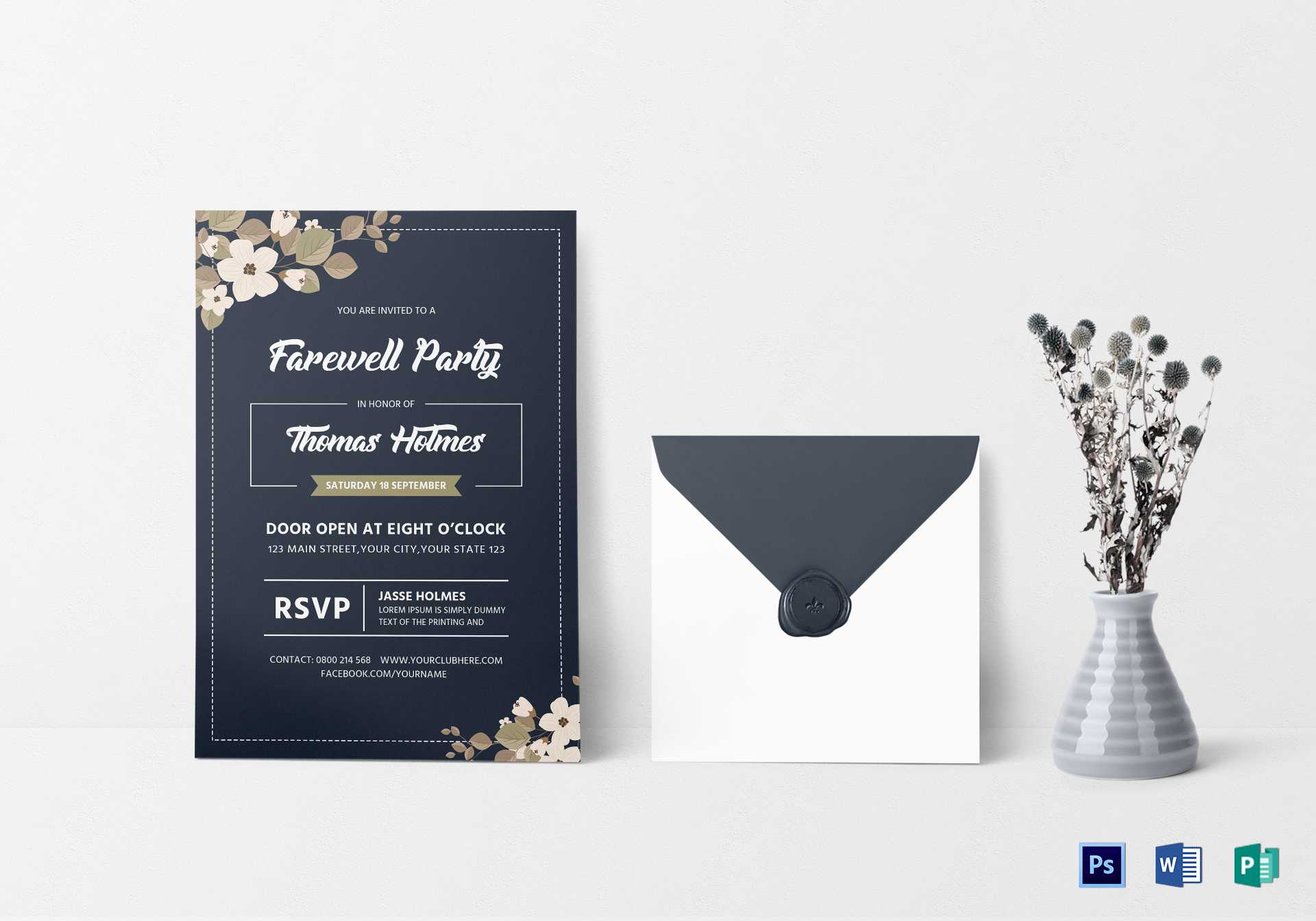 Farewell Party Invitation Card Template Pertaining To Farewell Card Template Word