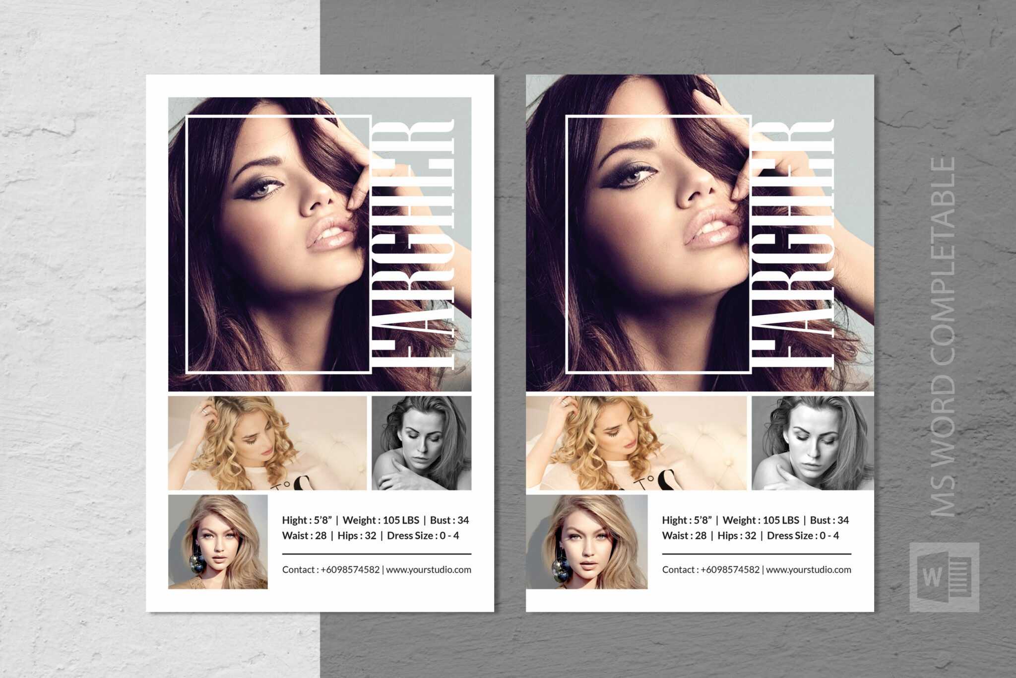 Fashion Modeling Comp Card Template Pertaining To Free Model Comp Card