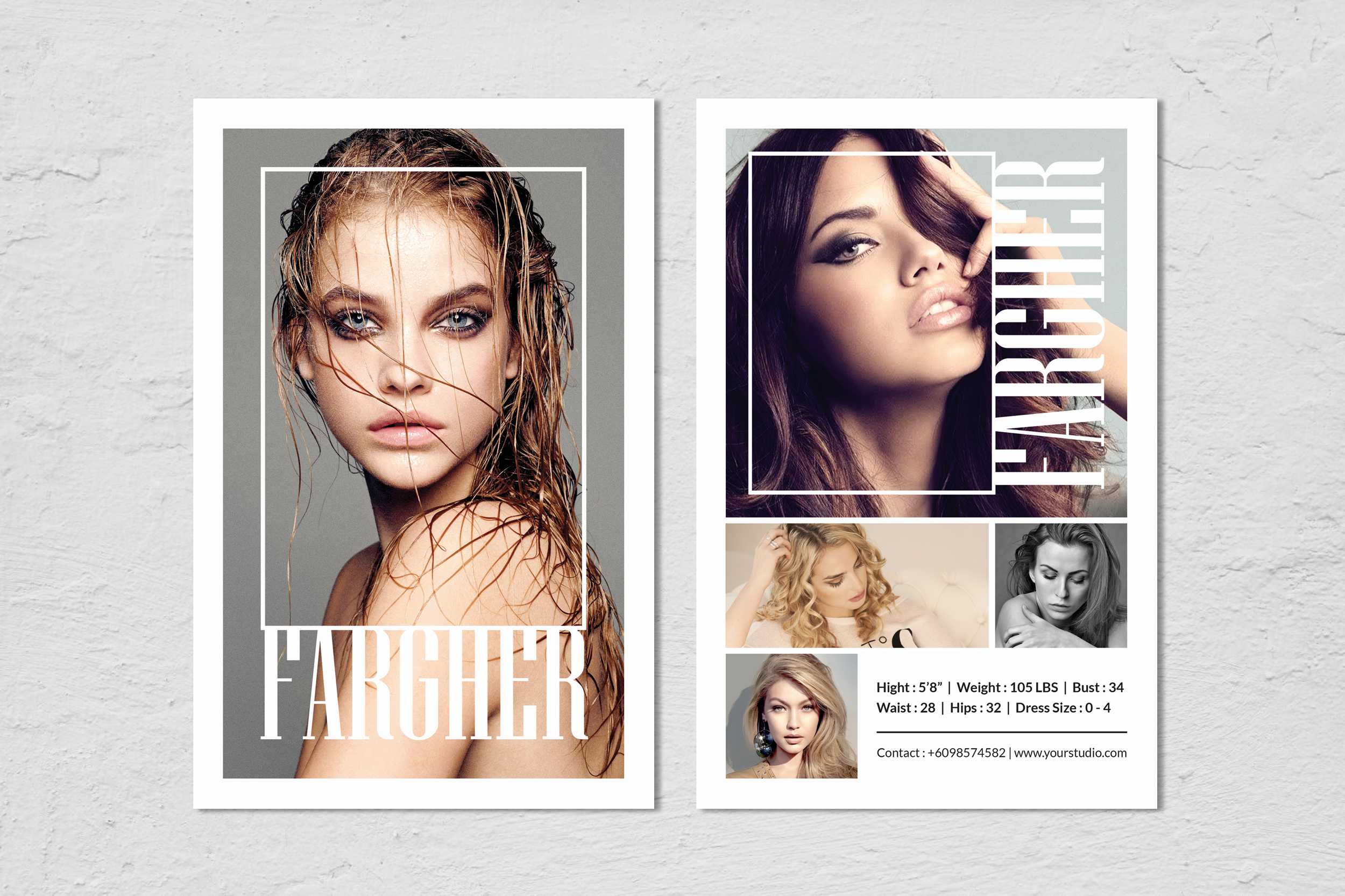 Fashion Modeling Comp Card Template Within Model Comp Card Template Free