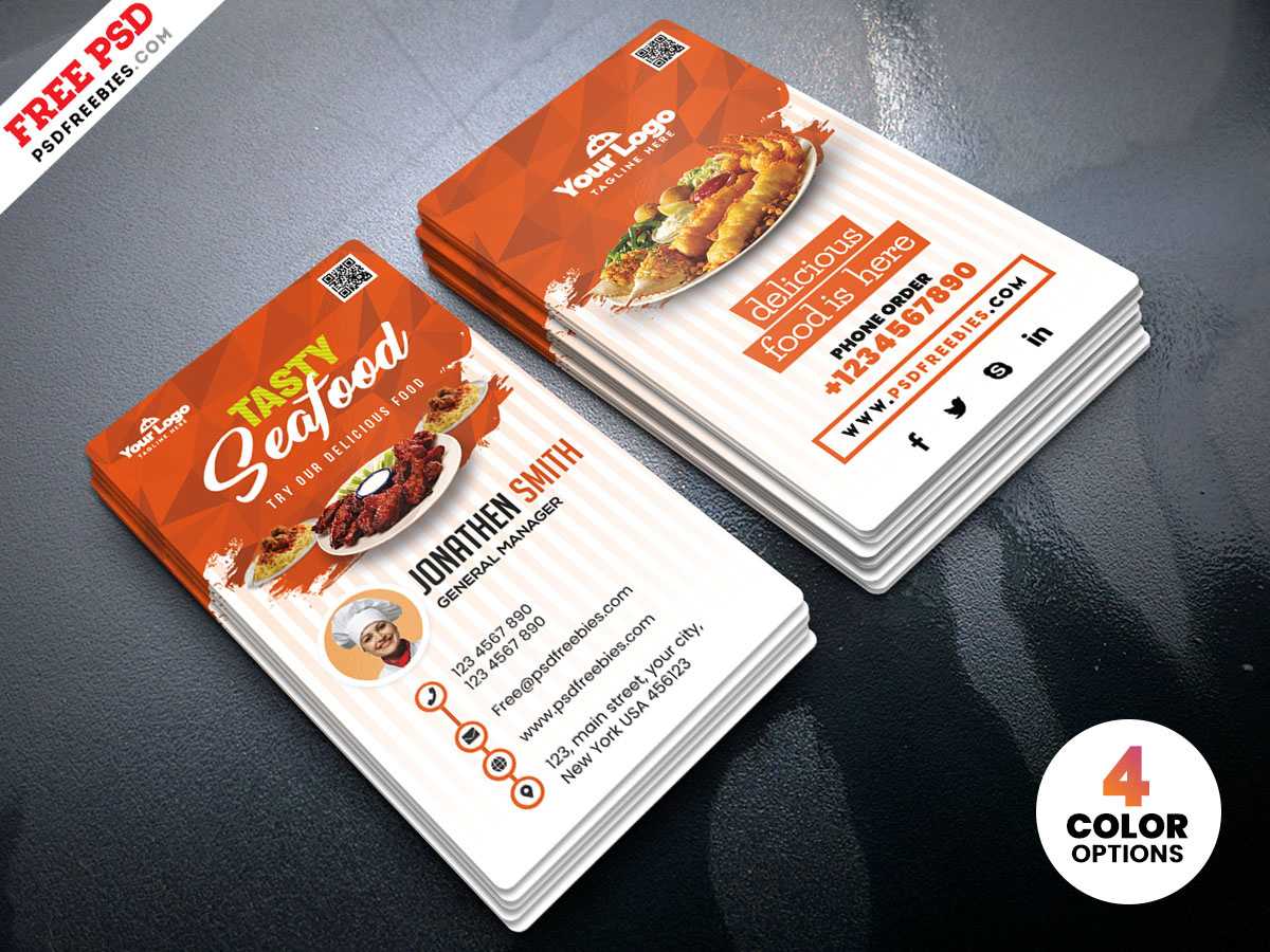 Fast Food Restaurant Business Card Psdpsd Freebies On Pertaining To Food Business Cards Templates Free