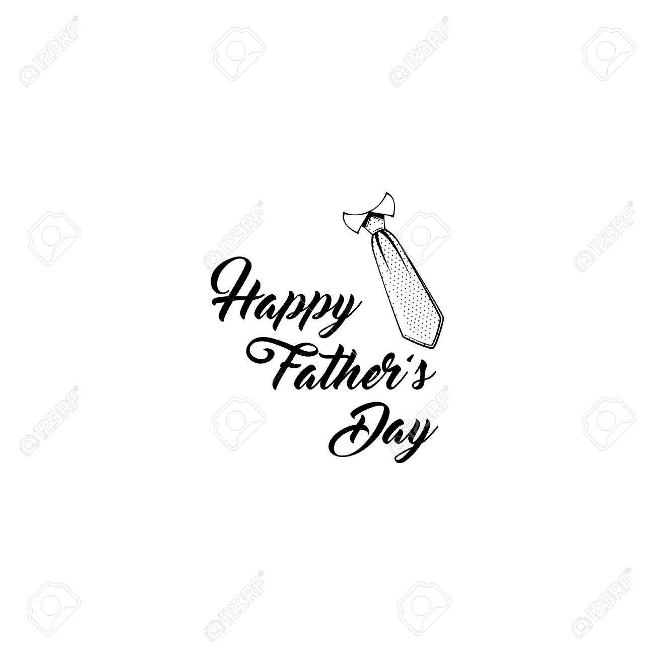 Fathers Day Card Design With Necktie, Tie. Happy Fathers Day.. With Fathers Day Card Template