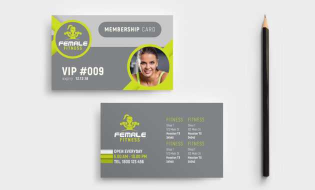 Female Fitness Membership Card Template In Psd, Ai inside Gym Membership Card Template