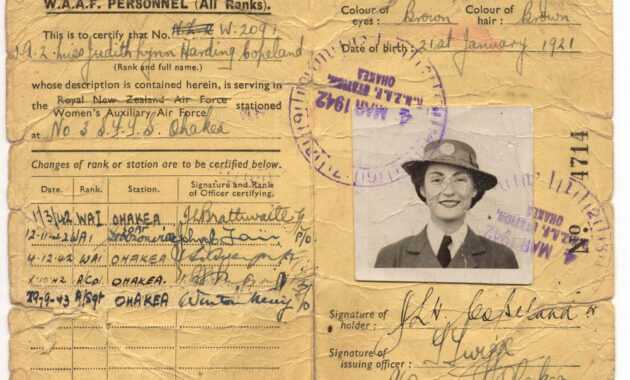 File:waaf Rnzaf 1921 - Wikimedia Commons with World War 2 Identity Card Template