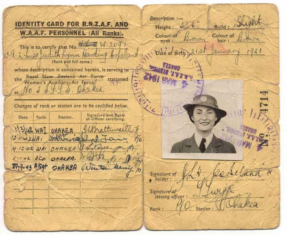 File:waaf Rnzaf 1921 - Wikimedia Commons With World War 2 Identity Card Template