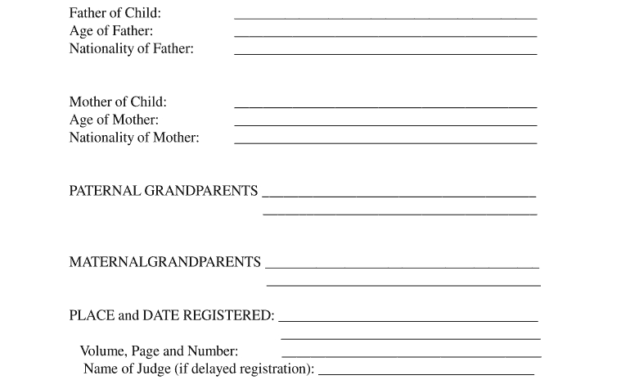 Fillable Birth Certificate Template For Translation - Fill with Birth Certificate Translation Template