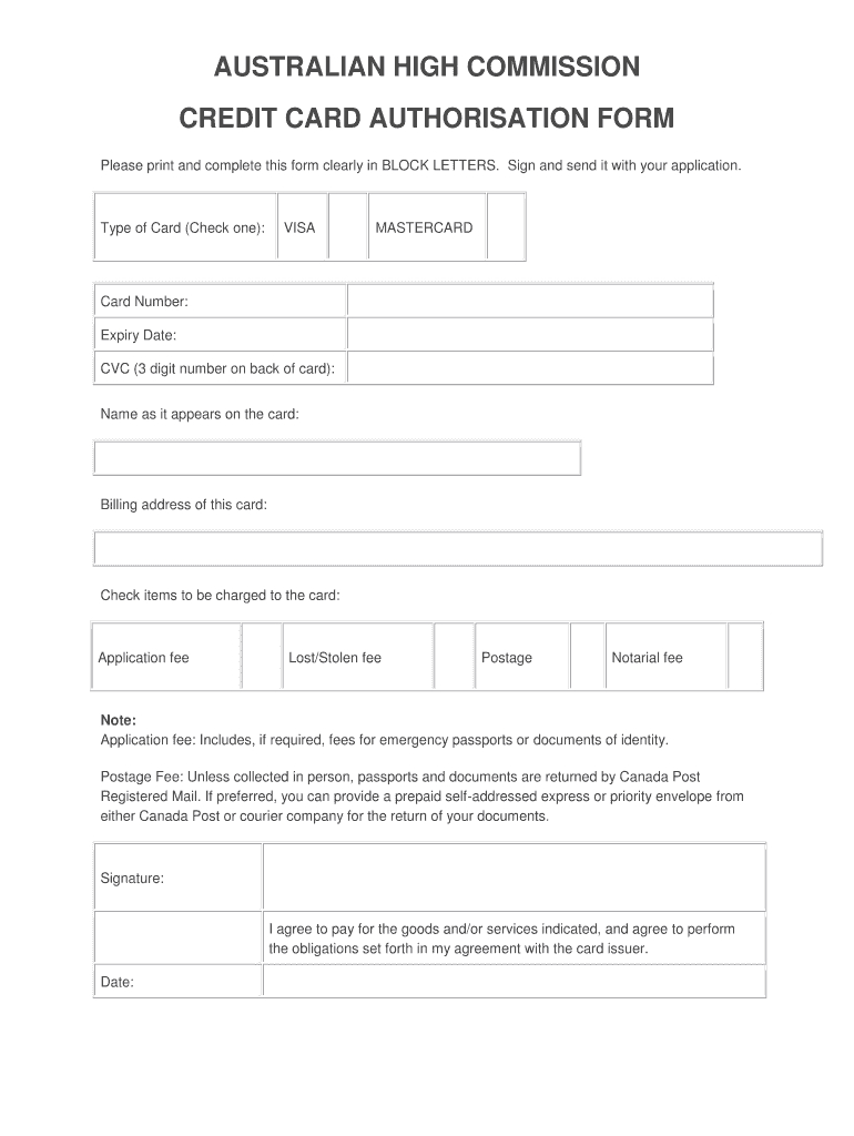 Fillable Online Credit Card Authorisation Form – Australian Inside Credit Card Authorisation Form Template Australia