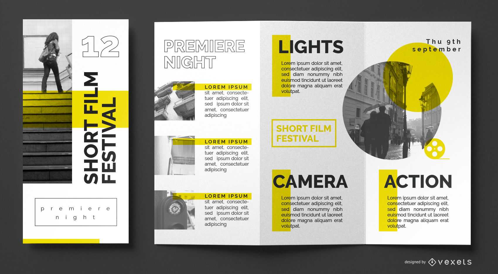 Film Festival Brochure Template – Vector Download Within Film Festival Brochure Template