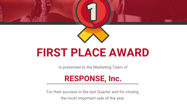 First Place Award Certificate Template regarding First Place Award Certificate Template