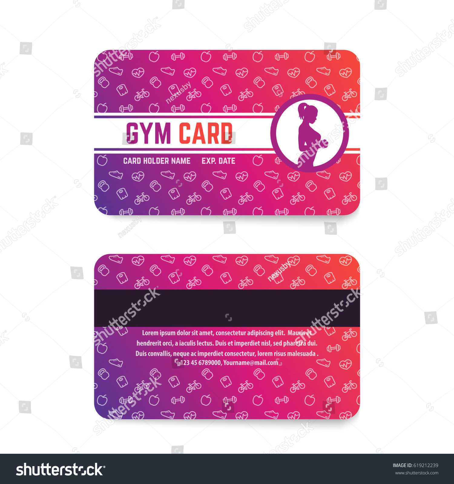 Fitness Club Gym Card Template Stock Vector (Royalty Free With Gym Membership Card Template