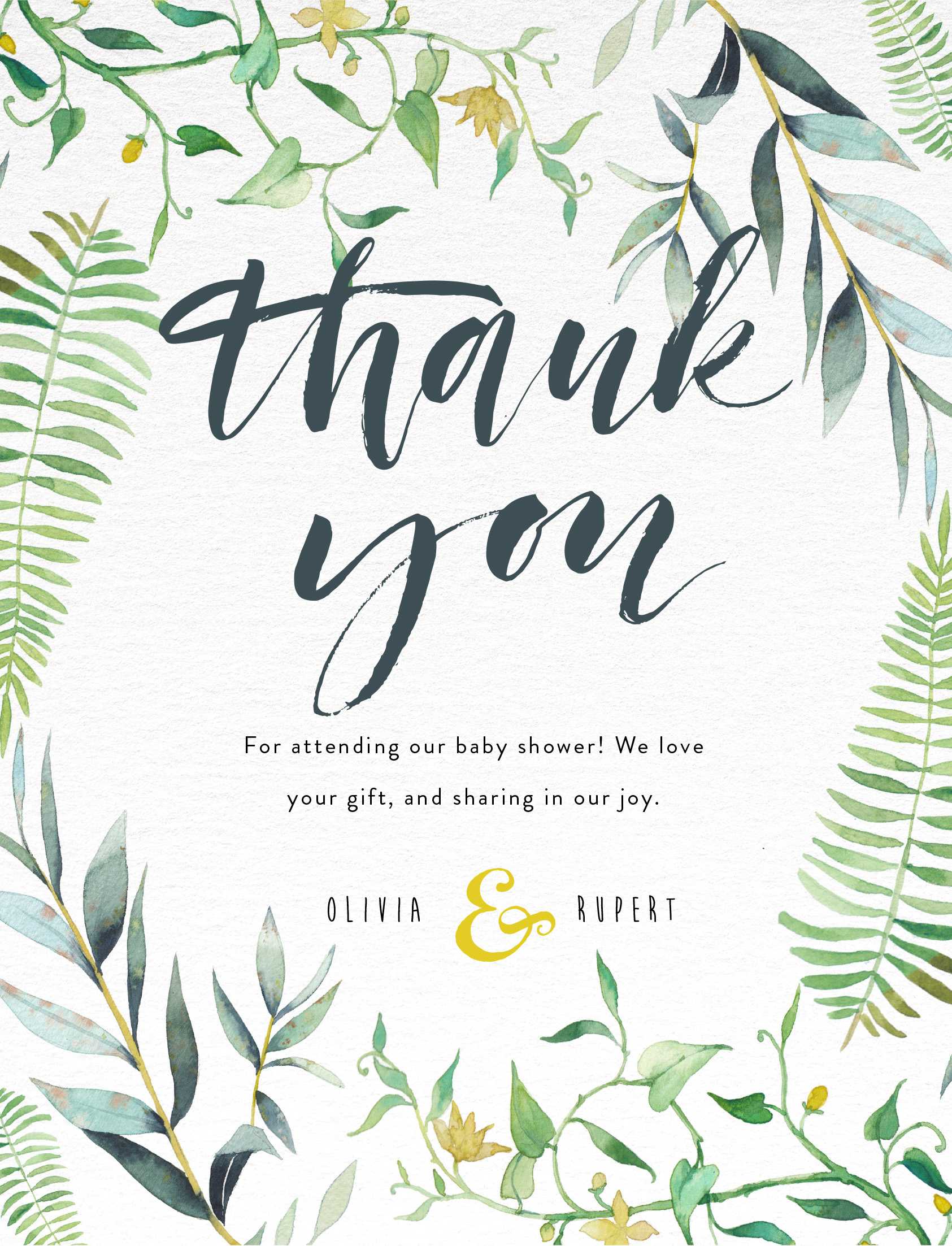 Floral Thank You | Digital Printing | Baby Shower Thank You For Template For Baby Shower Thank You Cards