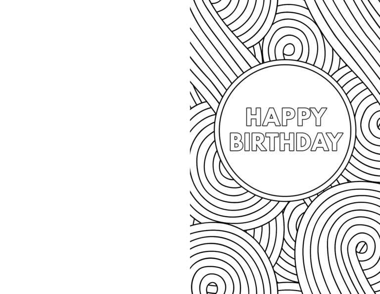 Foldable Printable Birthday Cards For Kids In Foldable Birthday Card 