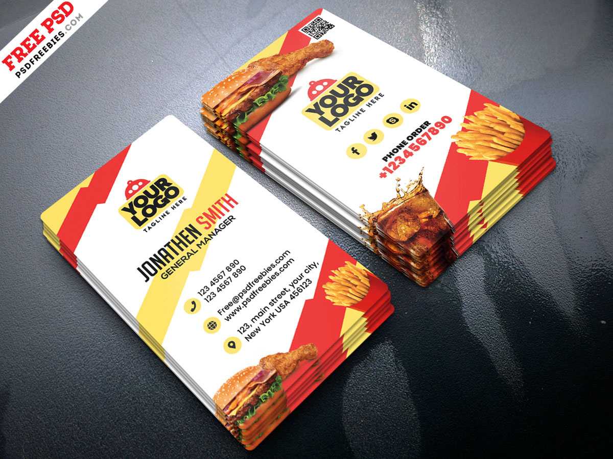Food Restaurant Business Card Psdpsd Freebies On Dribbble Intended For Restaurant Business Cards Templates Free