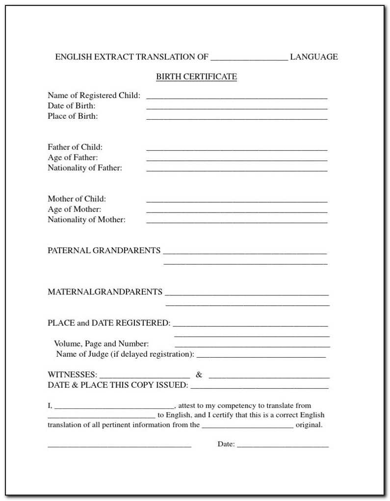 Form Birth Certificate Translation – Form : Resume Examples Pertaining To Uscis Birth Certificate Translation Template